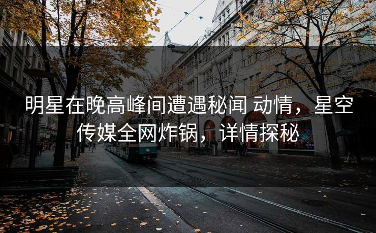 明星在晚高峰间遭遇秘闻 动情，星空传媒全网炸锅，详情探秘